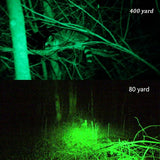 COSMOING 400 Yards Hunting Green Light Rechargeable Tactical LED Flashlight 18650 Torch