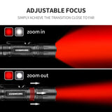 COSMOING 600 Lumens 400 Yards White Red Light Rechargeable LED Tactical Flashlight 18650 Tactical Weapon Light