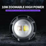 COSMOING 600LM White UV Light 395nm Blacklight Rechargeable Tactical LED Flashlight 18650