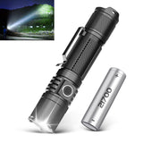 COSMOING 1600 LumensType-C Quick Charge Rechargeable Led Tactical Flashlight 21700 Torch with Ramping Power Indicator Update ATR