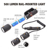 5 Modes LED Flashlight Handgun Light Rifle Rail-Mounted Light