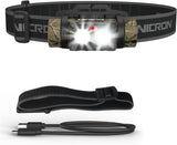 NICRON Headlamp Rechargeable, High Bright 1500 lm 180° Aluminum LED Head Lamp