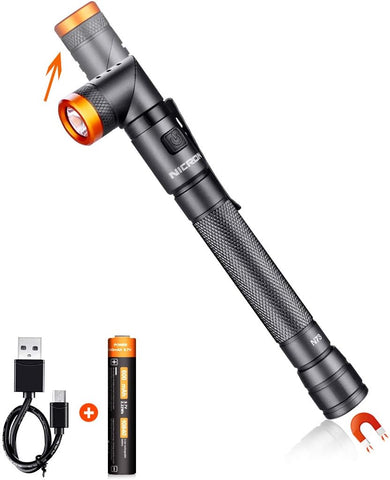 COSMOING Ultra Bright 4 Modes Pen Light with Magnetic Base, Rechargeable Battery, 90 Degree Swivel IP65 Waterproof Pen Flashlight Clip Pocket, LED Flashlight for Camping, Emergency, Inspection, Hiking, Outdoor