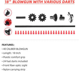 COSMOING 18" .40 Caliber Blowgun with 24 Darts, Sling, Tactical Mount