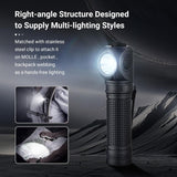 NEXTORCH P10 Tactical Flashlight, 1400 Lumens Rechargeable Right Angle Flashlight with Red and Blue Lights & Strobe & IPX8 for Search Patrols, ID Checks, Safety Warnings, Beacons, Daily Use