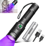 395nm UV Light Blacklight Tactical LED Flashlight Rechargeable 18650 Torch Lamp