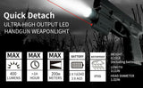 Compact Hunting Red Laser Gun Pistol Light Sight Combo Rail LED Flashlight 16340