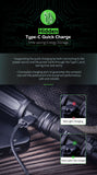 NEXTORCH 1400 Lumens Type-C Rechargeble Led Tactical Flashlight 18650 Torch