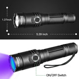 395nm UV Light Blacklight Tactical LED Flashlight Rechargeable 18650 Torch Lamp