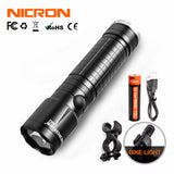 NICRON 5W Compact USB Rechargeable Flashlight 300LM 170M Beam Distance Waterproof IPX4 Home Torch Lamp N62 For Househole Riding