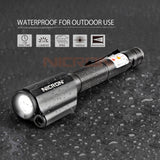 NICRON 2xAAA Red Laser Pen Flashlight Waterproof IP65 Mini Torch Lamp Lighting For Guide Outdoor 120Lumens 75M Beam Distance B24