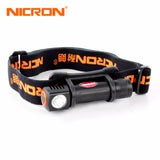 NICRON Mini LED Flashlight Head Lamp 120Lm Torch Lamp 72 Meter Long Beam Waterproof 1W HeadLight For Camping Outdoor Use H12