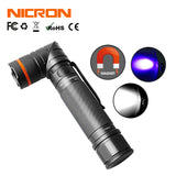 NICRON Black Light Flashlight Magnetic Adjustable Head Flashlight B75