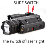 Compact Hunting Red Laser Gun Pistol Light Sight Combo Rail LED Flashlight 16340